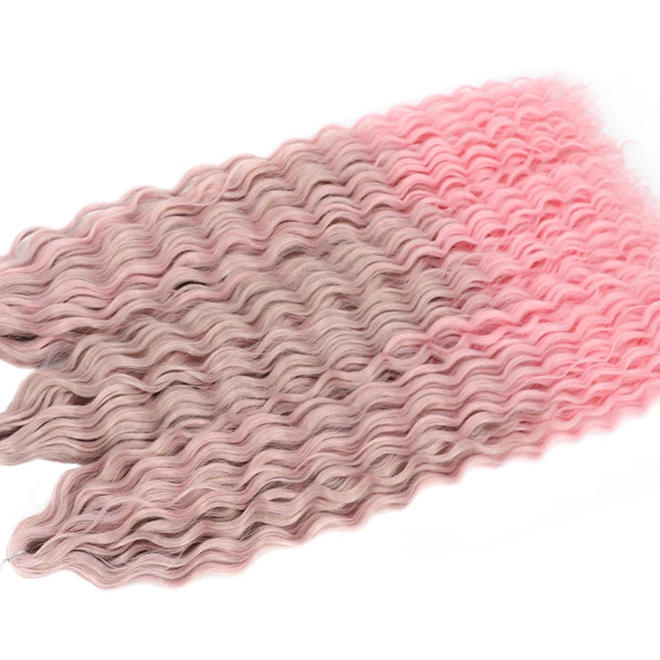 Ariel Curl Water Wave Twist Crochet Hair Extensions | Synthetic Ombre Braiding Hair 22-30 Inch - view 22
