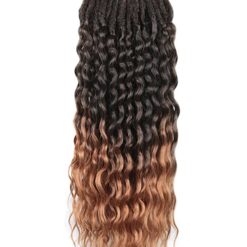 Synthetic Goddess Locs Crochet Braids Hair Extension – 18 Inch Pre-Looped Bohemian Deep Wave Curly - view 8