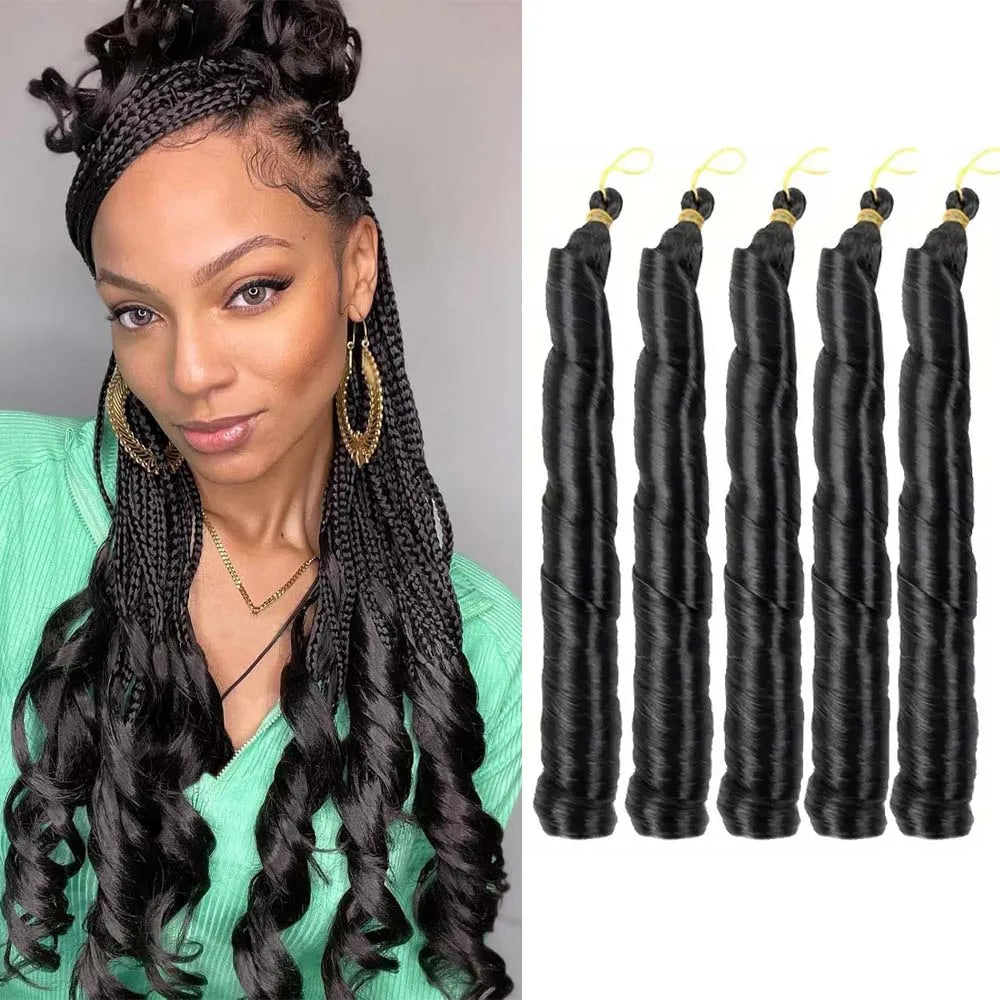 Synthetic French Curl Crochet Braiding Hair – 24 Inch | Pre-Stretched | Loose Wave | 9 Ombre Colors | 3 or 5