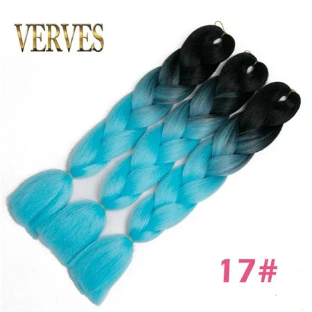 Synthetic Jumbo Braid Kanekalon Braiding Hair 24in | Ombre & Solid Colors | 100g