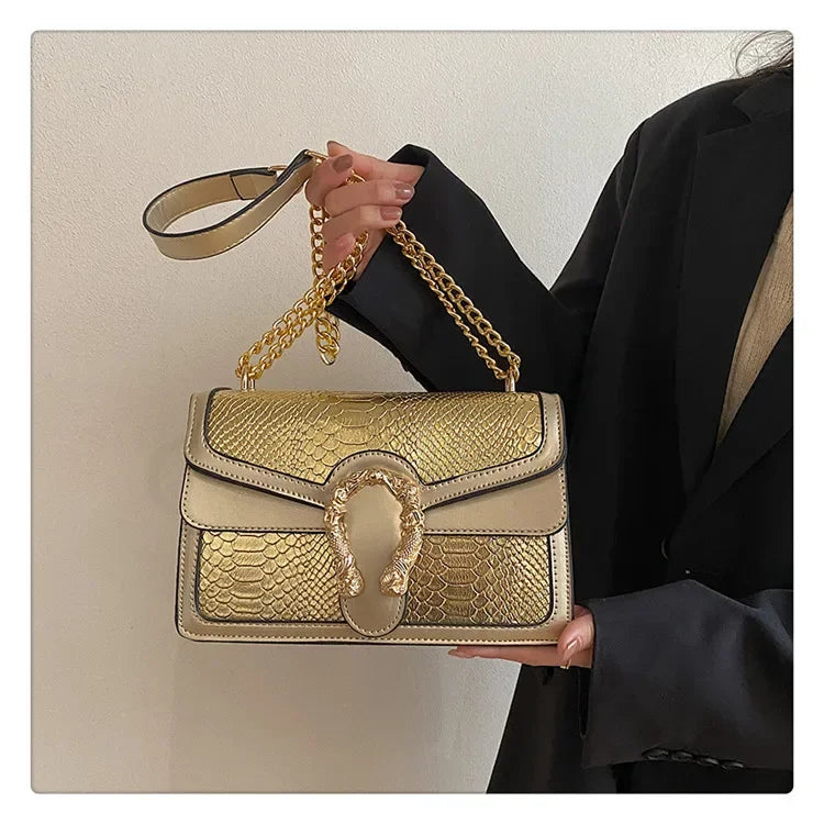 Gold Chain Crossbody Bag | Women's Fashion & Stylish Small Square Bag Luxegan