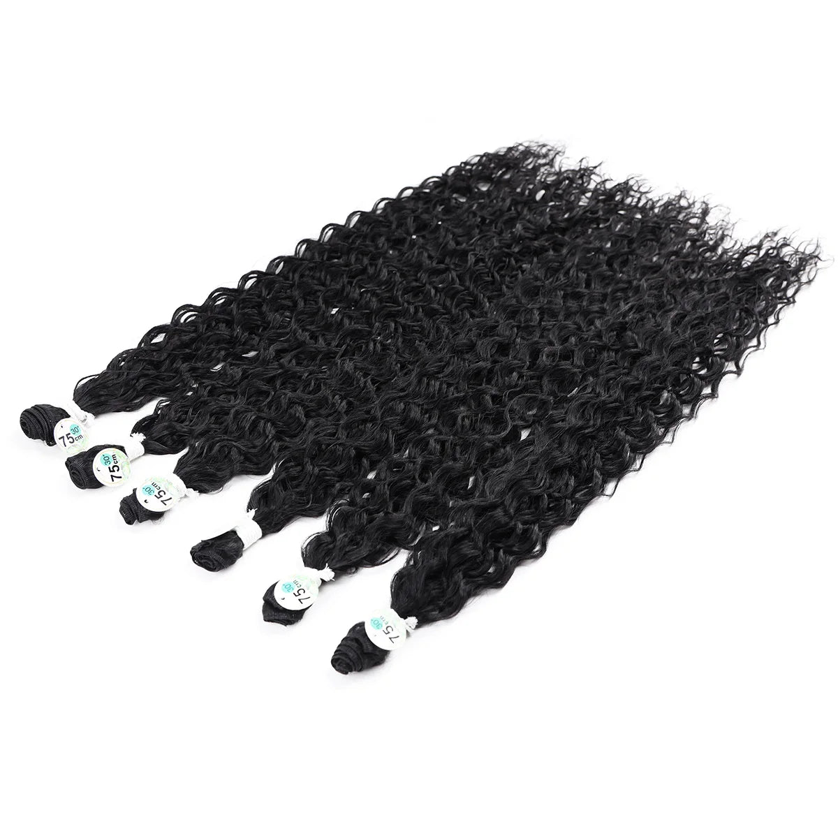 Long Curly Synthetic Hair Bundles | Water Wave Extensions | 28–32 Inches Luxegan