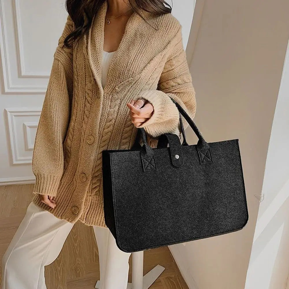 Large Capacity Felt Shoulder Bag Portable Storage Organizer Felt Messenger Bag | Toy Sundries Crossbody Handbag Women Luxegan