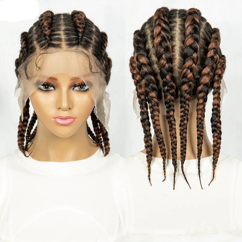  KIMA Full Lace Cornrow Box Braids Wig | Versatile Braiding Styles Luxegan