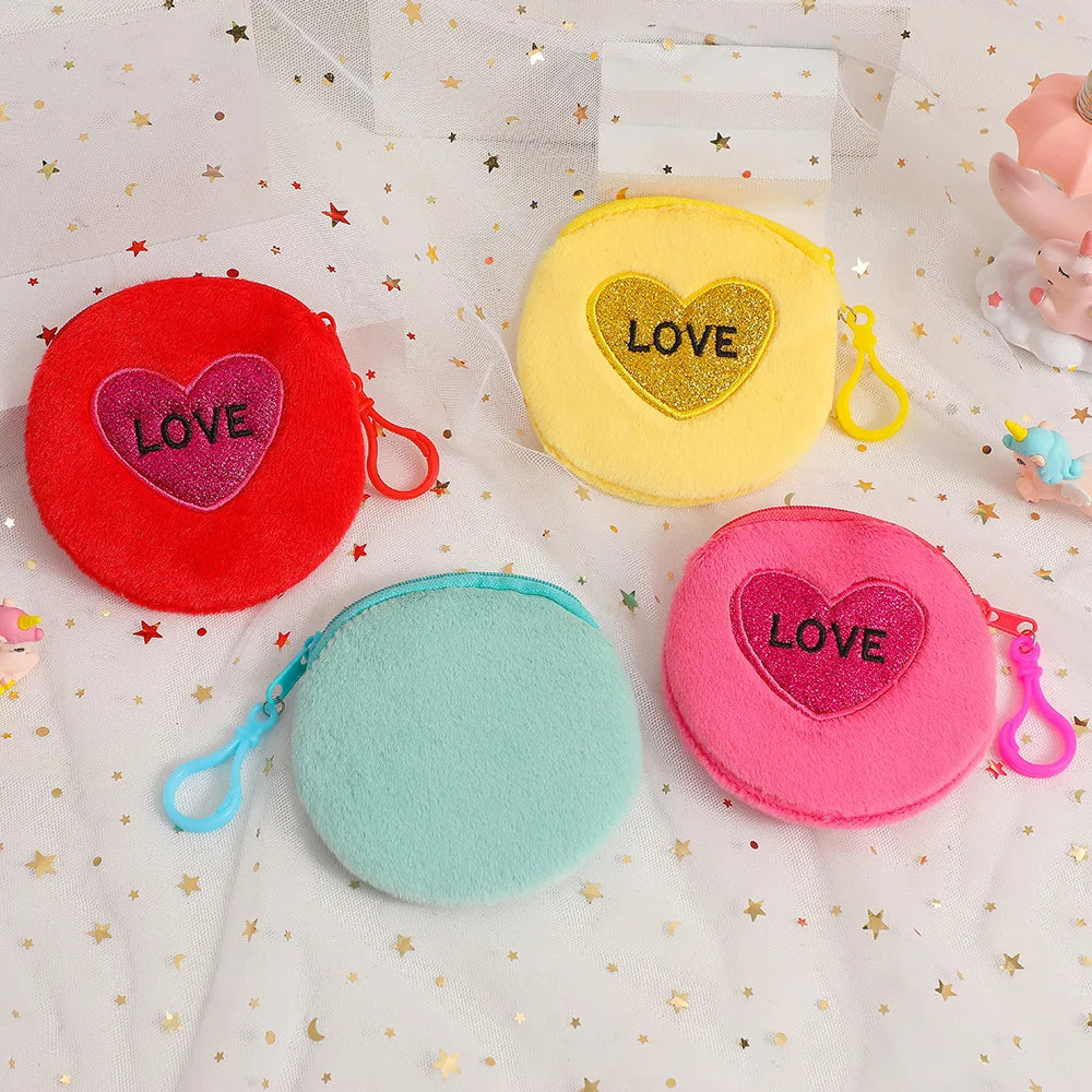 Mini Polyester Round Love Coin Purse | Valentine's Day Gift Keyring Wallet Luxegan