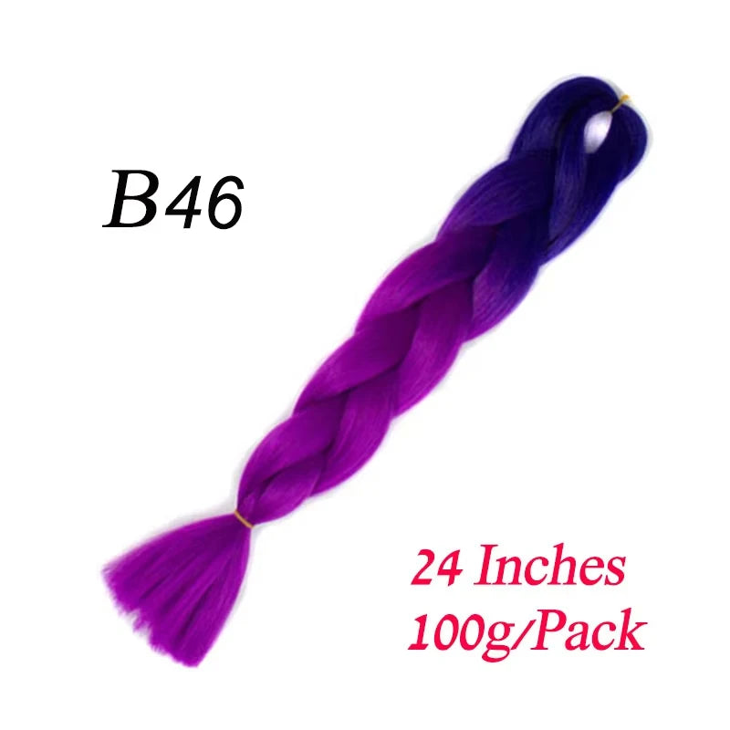 Lihui 24 Inch Pre-Stretched Synthetic Braiding Hair – Kanekalon Jumbo Braid | 100g | 100+ Ombre Colors