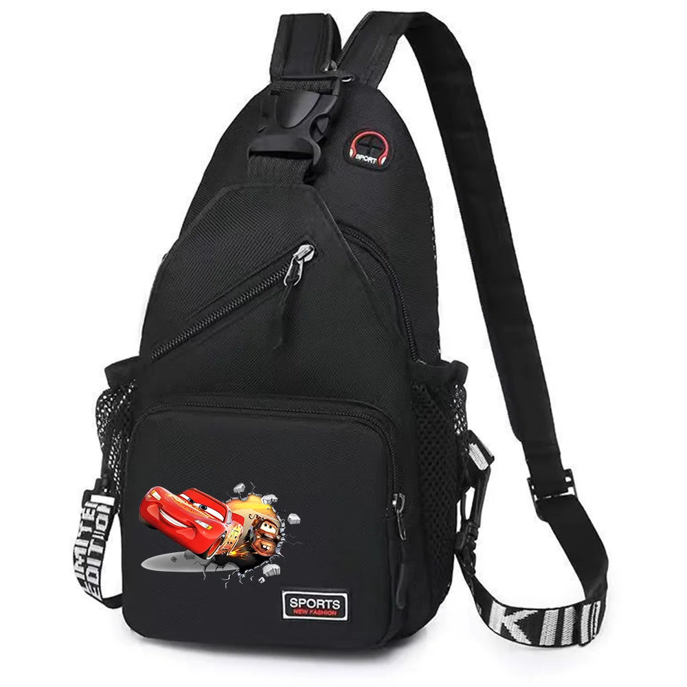 Cars Lightning McQueen Chest Bag Sling Messenger Bag | Crossbody Backpack Travel Sports Bagpack | Men Shoulder Bag Women Rucksacks Luxegan