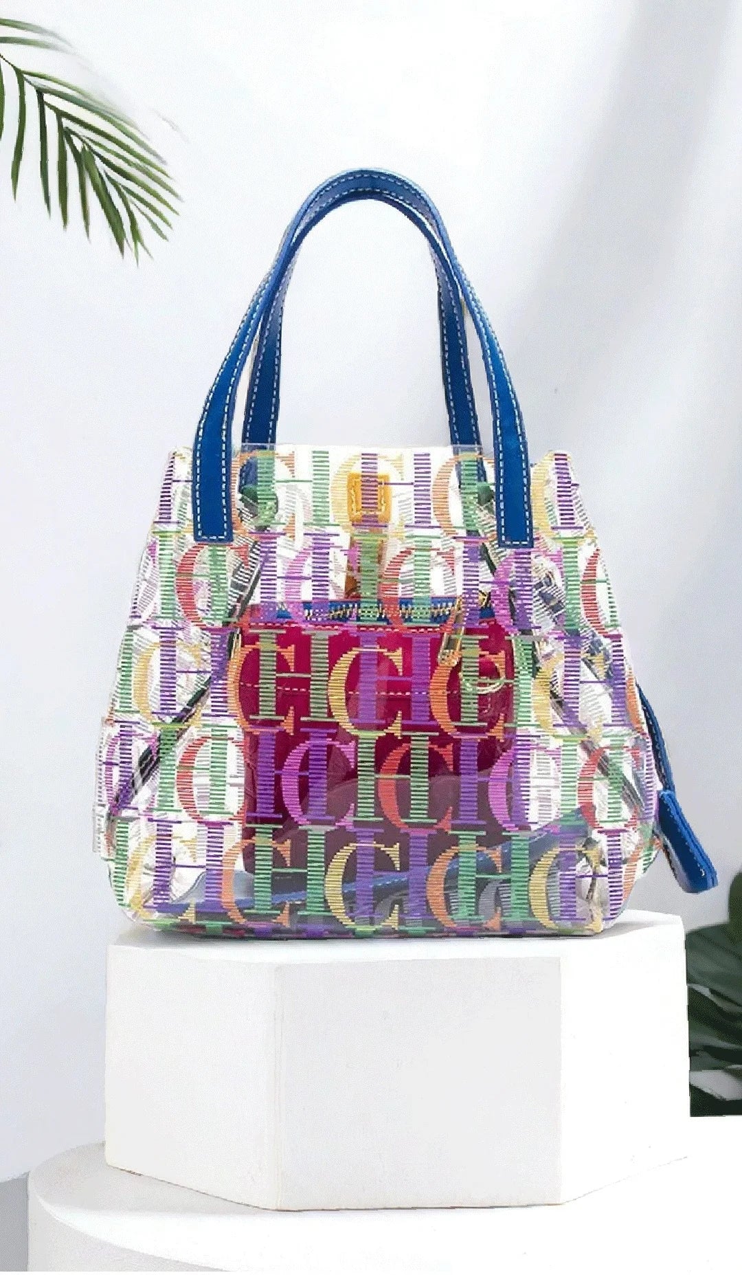 Luxury Brand Monogram Jelly Bag | Delicate Clear Bucket Tote & Travel Crossbody | Large Capacity PVC Shopping Bag with Designer Letter Print (Model 210225/71801) Luxegan