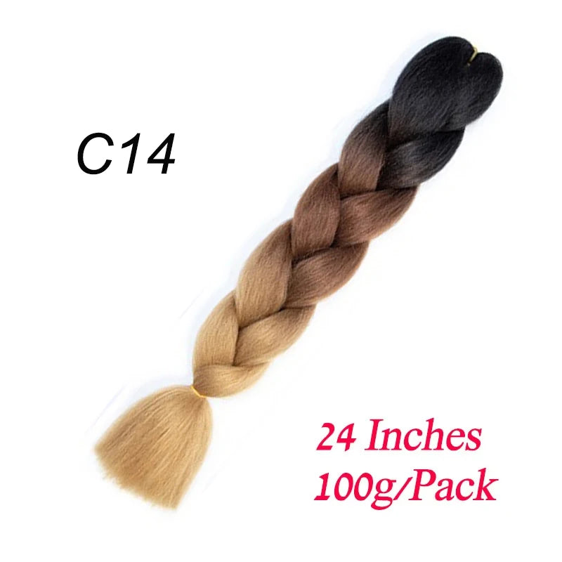 Lihui 24 Inch Pre-Stretched Synthetic Braiding Hair – Kanekalon Jumbo Braid | 100g | 100+ Ombre Colors