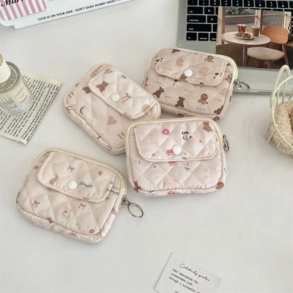 Kawaii Floral Coin Purse | Multifunctional Small Zipper Bag Luxegan