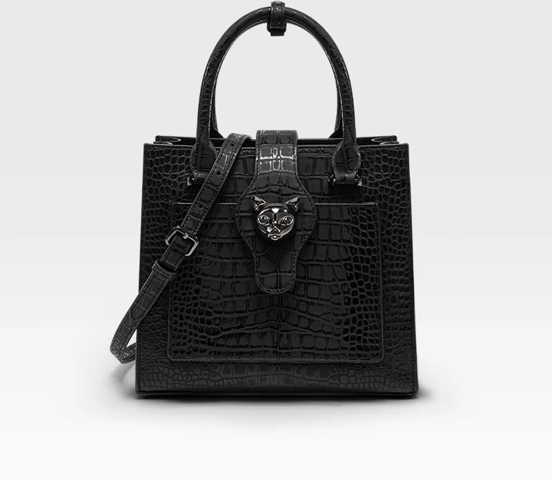 Genuine Leather Animal Print Casual Tote | Hard Business Lady Luxury Designer Bag Luxegan