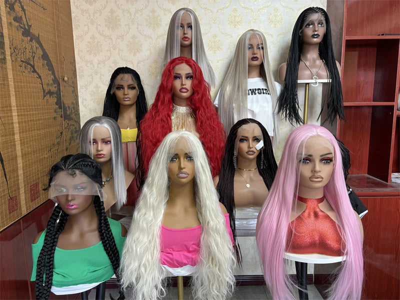 28 Inch Cornrow Box Braids Wig | Lace Frontal | Baby Hair