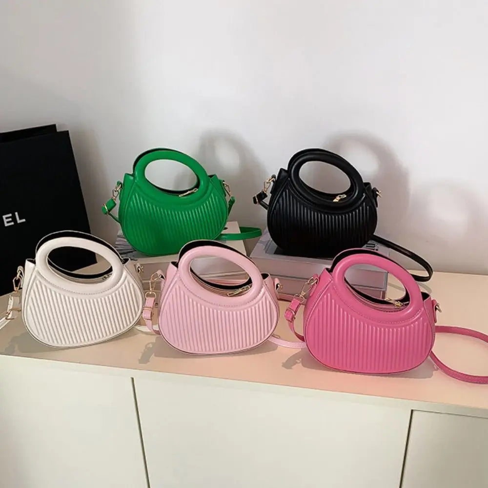 Pleated Half-Moon Underarm Bag | Fashion Shoulder & Messenger Purse Luxegan