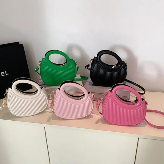Pleated Half-Moon Underarm Bag | Fashion Shoulder & Messenger Purse Luxegan