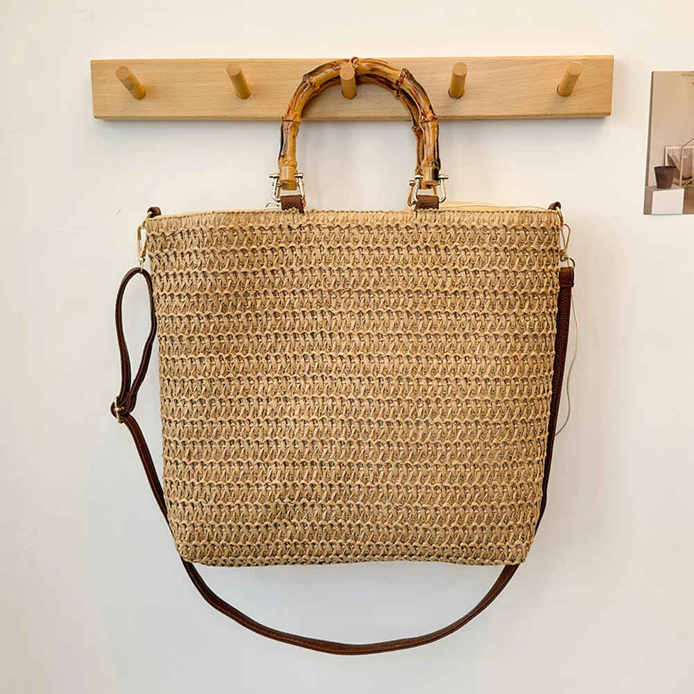 Handmade Straw Tote Bag | Large Capacity Woven Clutch Luxegan