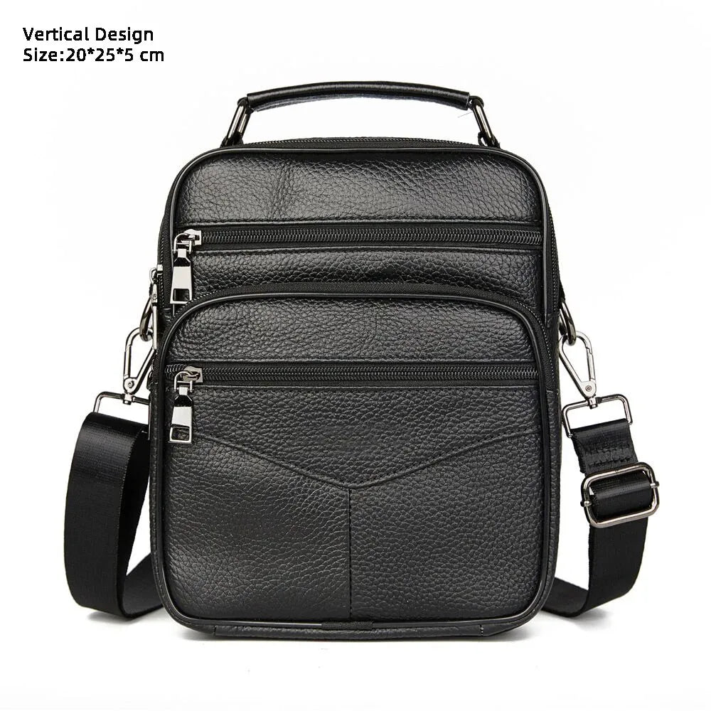 Hot Fashion Men's Genuine Leather Messenger Bag | Luxury Brand Soft Crossbody for Mini Pad & Shoulder Use Luxegan