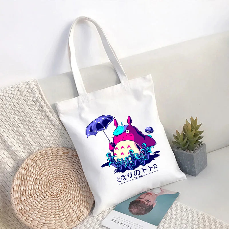 Spirited Away Faceless Anime Cartoon Large Capacity Canvas Shoulder Bag | Women's Casual Tote Kids Student Handbag Shopping Bags Luxegan