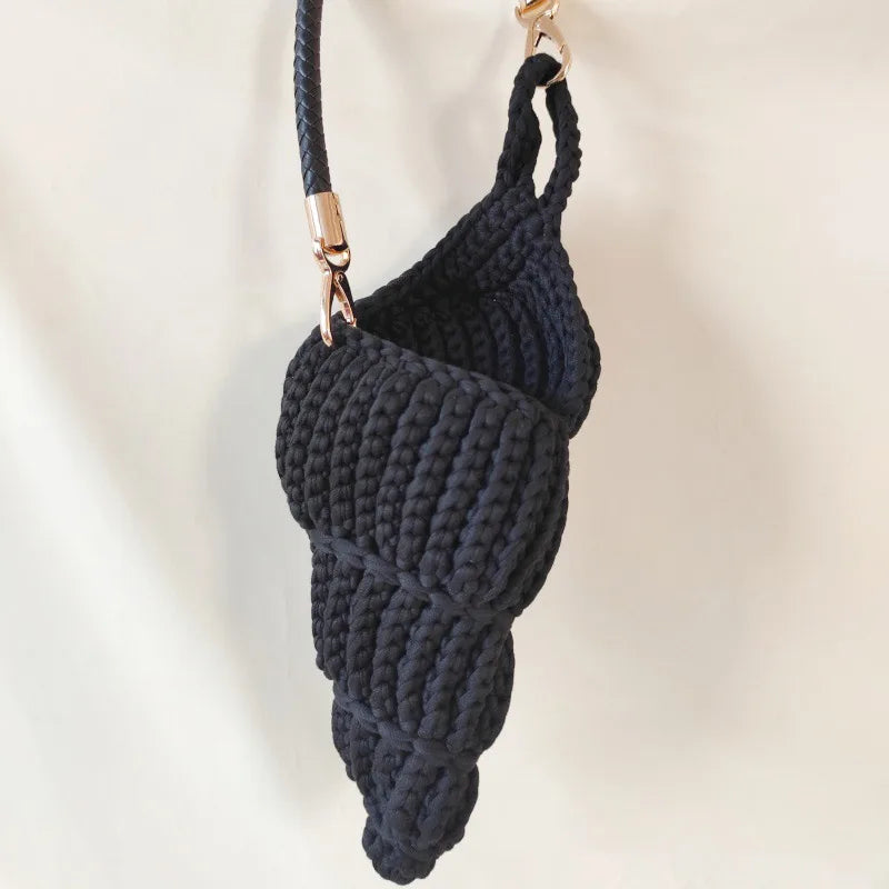Hand-Woven Shell Bag | Luxury Pearl Chain Crossbody Purse Luxegan