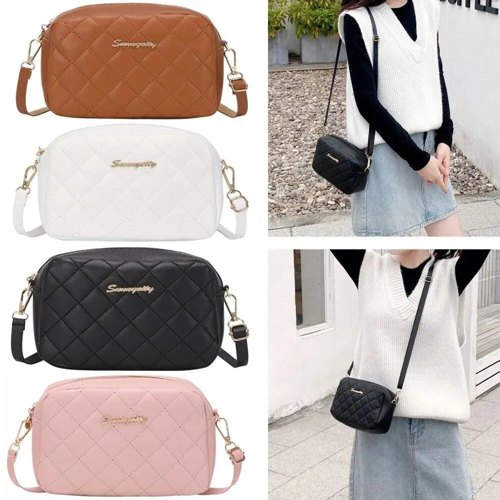 PU Leather Solid Square Bag | Soft Appliqued Chain Crossbody & Handle Handbag Luxegan