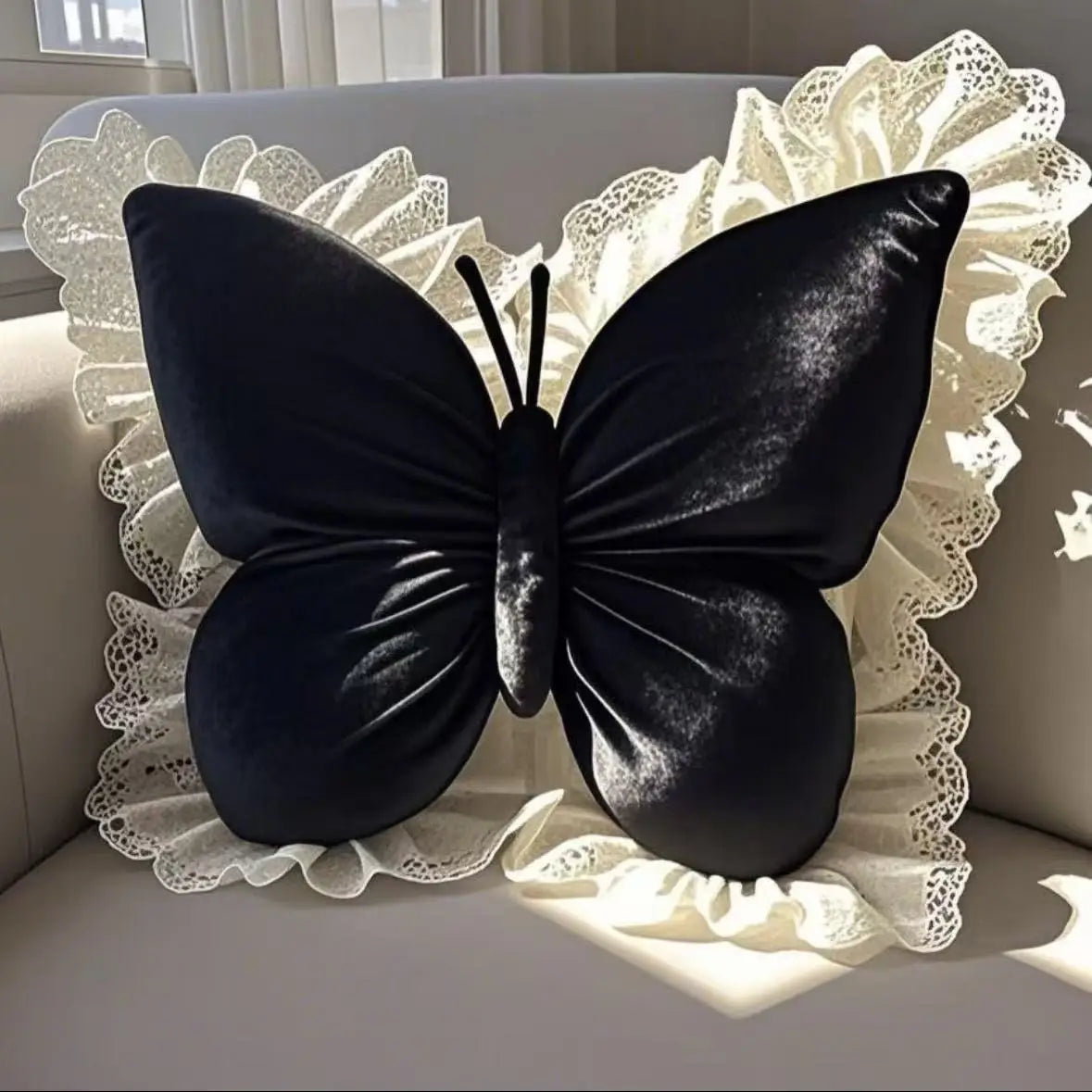 Princess Butterfly Bow Support Cushion | Sophisticated "Grade A" Butterfly Silhouette | Elegant Bedroom & Car Sofa Decorative Pillow | "Dignified" High-Performance Body & Travel Essential for Radiant Versatile Styling Luxegan