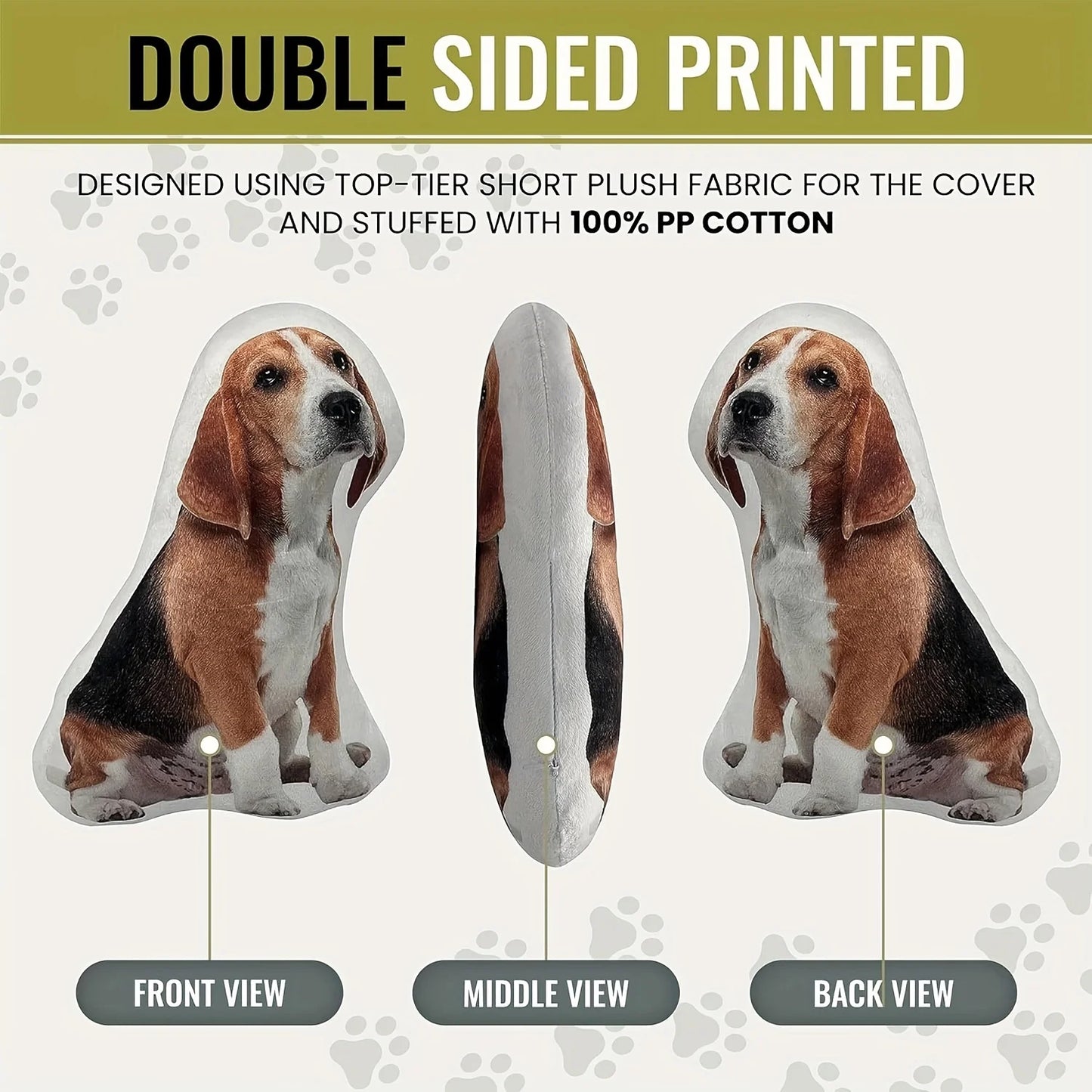 Custom Photo Plush Pet Cushion | Sophisticated "Personalized Picture" Silhouette | Elegant Memory Fiber Handcrafted Support | "Dignified" High-Performance Custom Keepsake for Radiant Versatile Styling Luxegan