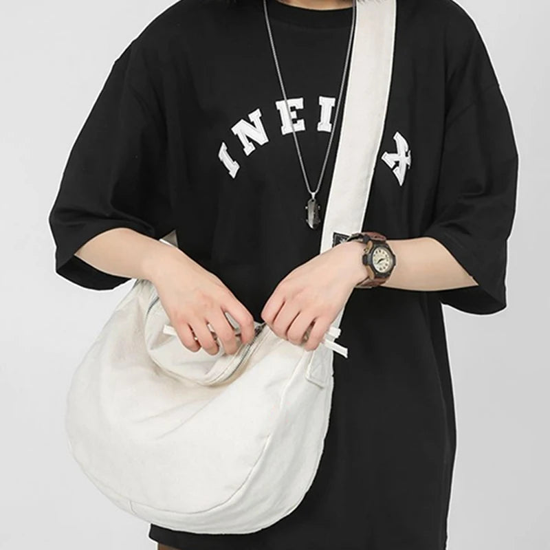 Fashionable Large Capacity Canvas Dumpling Shoulder Bag | Retro Casual Versatile Square Tote (Unisex) Luxegan