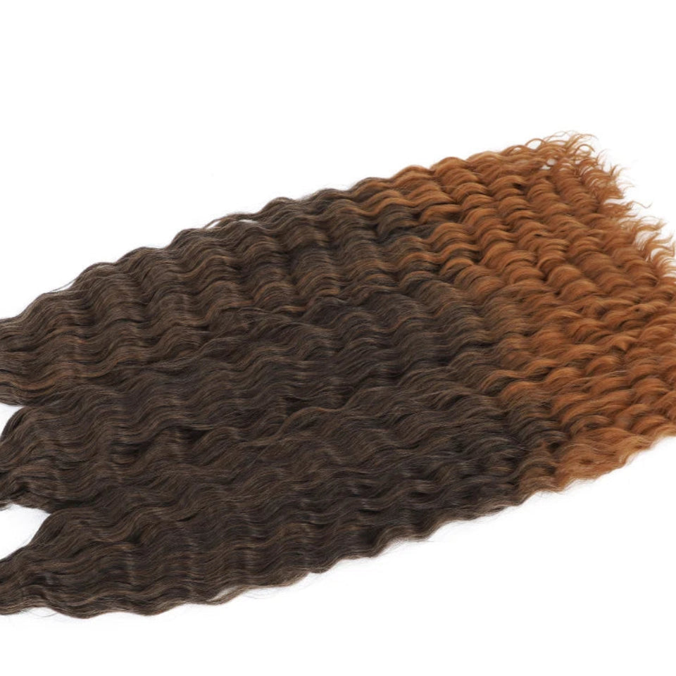 Ariel Curl Water Wave Twist Crochet Hair Extensions | Synthetic Ombre Braiding Hair 22-30 Inch - view 14