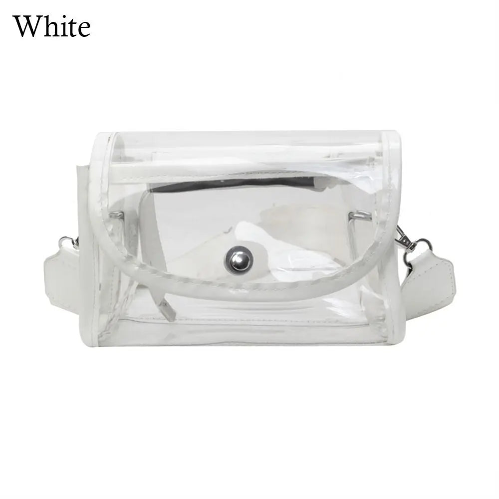 Transparent PVC Jelly Bag | Sophisticated Candy-Color Square Handbag | Elegant Casual Letter-Detail Crossbody | "Dignified" Modern Tote for Versatile "Chic" Styling Luxegan