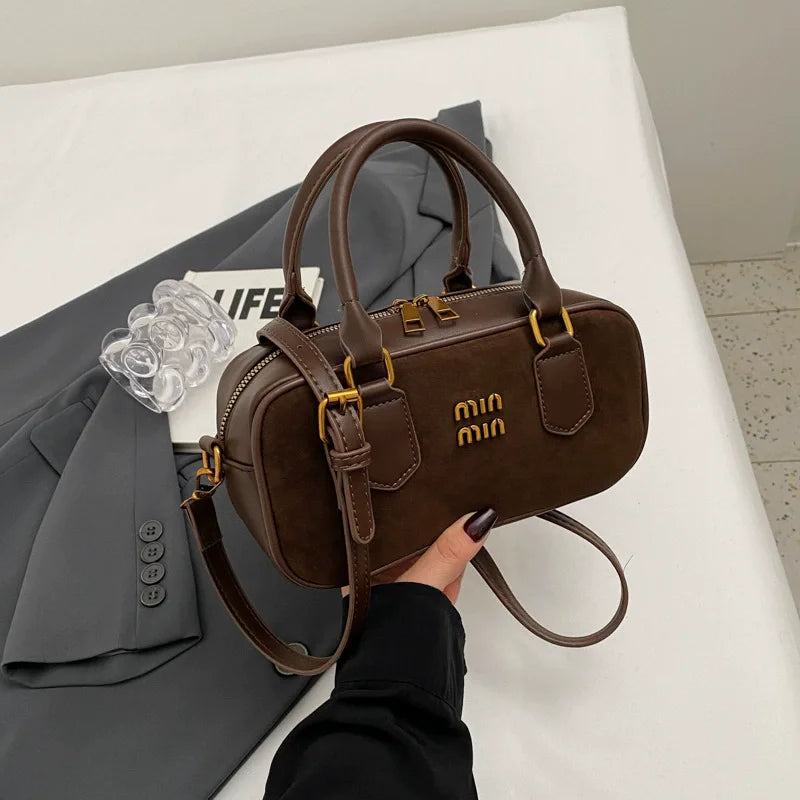 Matte Frosted Bowling Bag | Women's Luxury Crossbody & Handbag Luxegan