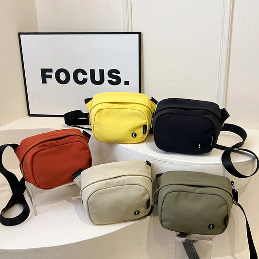 Nylon Solid Box Bag | Soft Mini Multi-Compartment Crossbody Phone Bag Luxegan