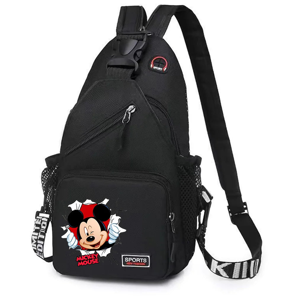 Mickey Minnie Mouse Cartoon Shoulder Bag | Unisex Multi-functional Oxford Fabric Backpack & Casual Chest Business Travel Pack Luxegan