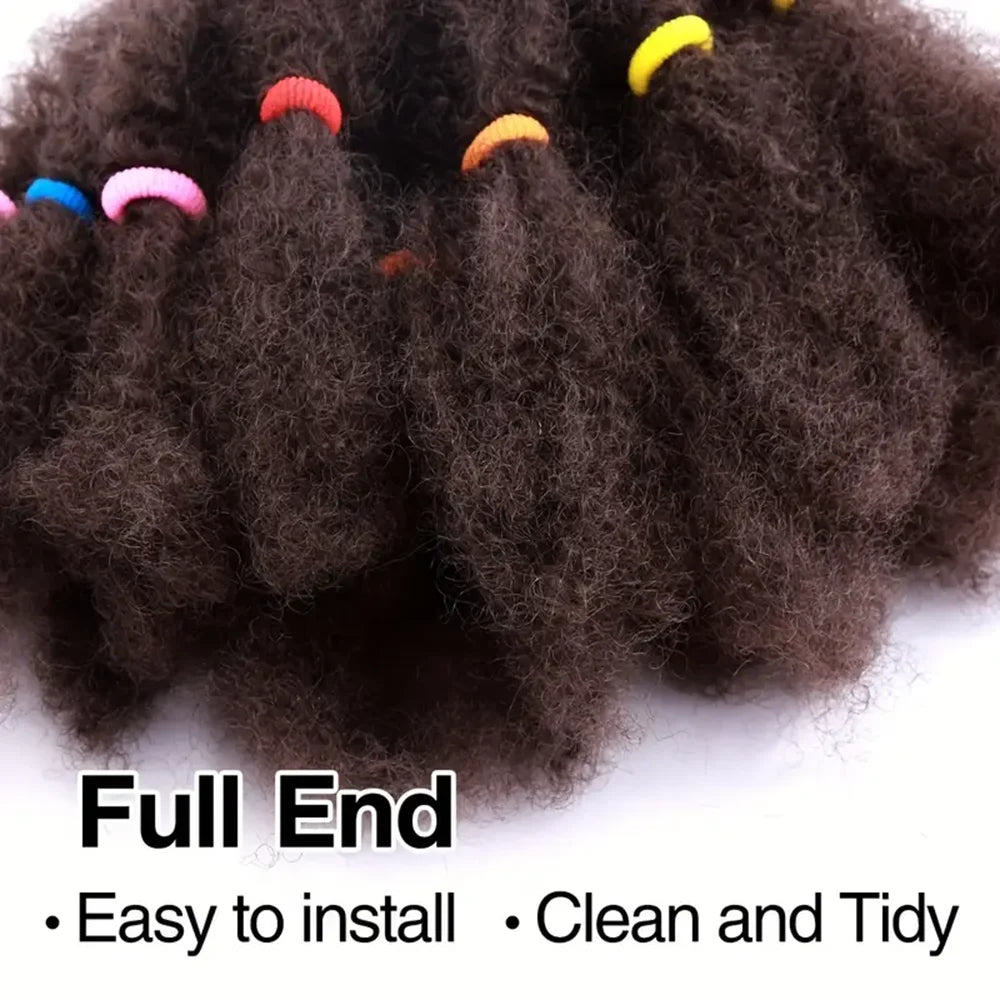 12 Inch Pre-Fluffied Afro Kinky Twist Braiding Hair | Synthetic Bulk Hair Extensions Ombre Colors - view 5