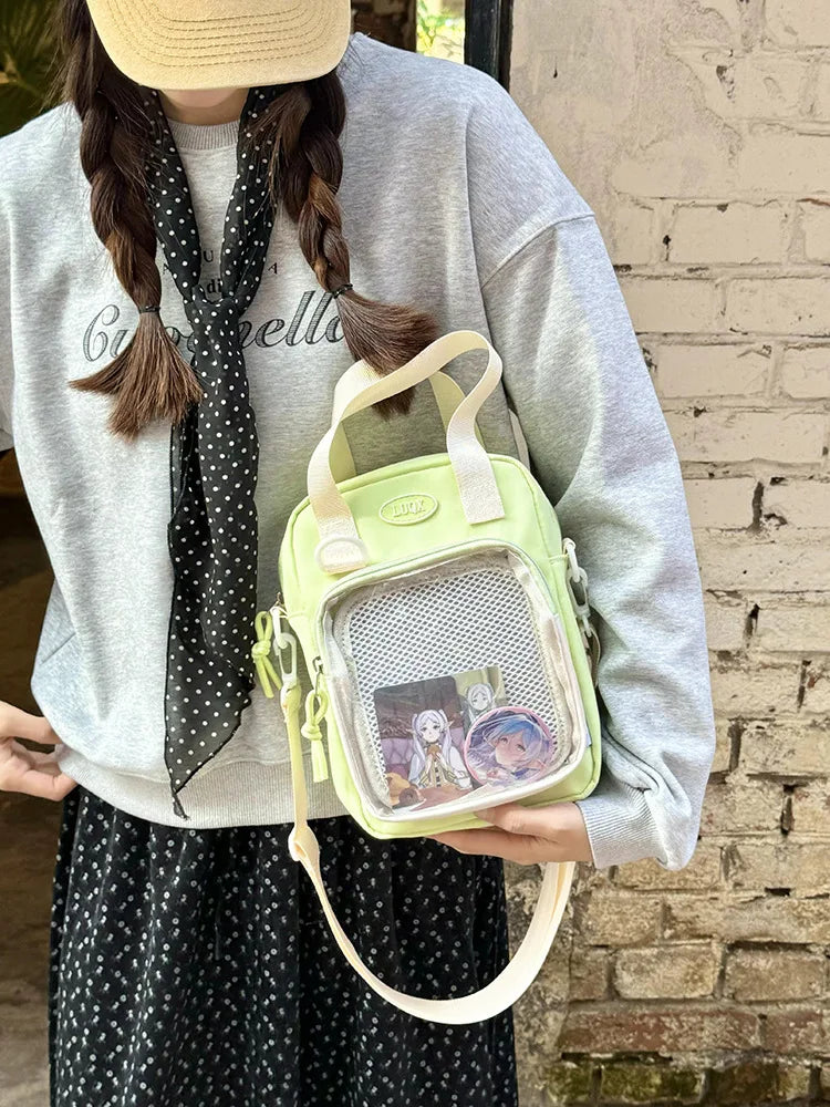 Casual Girl Ulzzang Ita Bag | Small Versatile Crossbody & Transparent Bar Chi Cute Shoulder Mobile Bag Luxegan