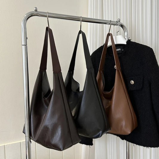 Vintage Soft PU Leather Ladies Shoulder Bag | Commuter Large Handbag & Women's Versatile Tote Underarm Bag (Quality Design)
