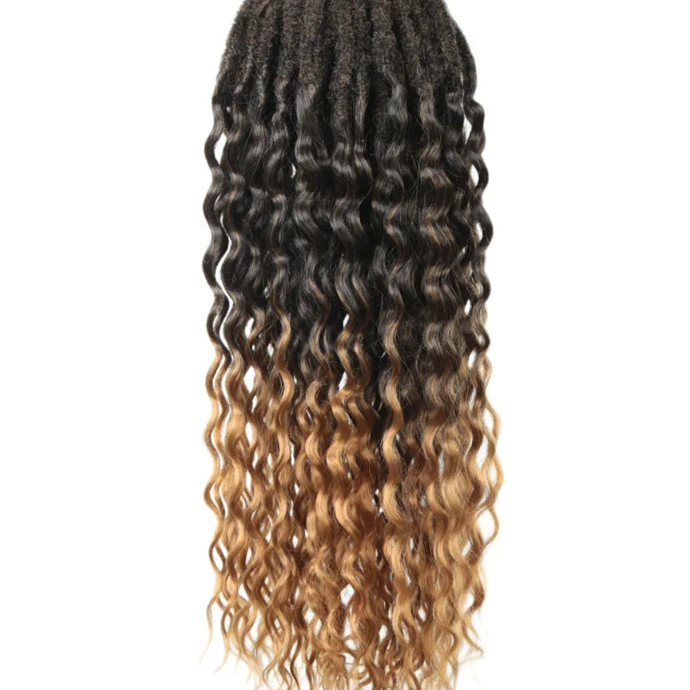 Synthetic Goddess Locs Crochet Braids Hair Extension – 18 Inch Pre-Looped Bohemian Deep Wave Curly - view 11