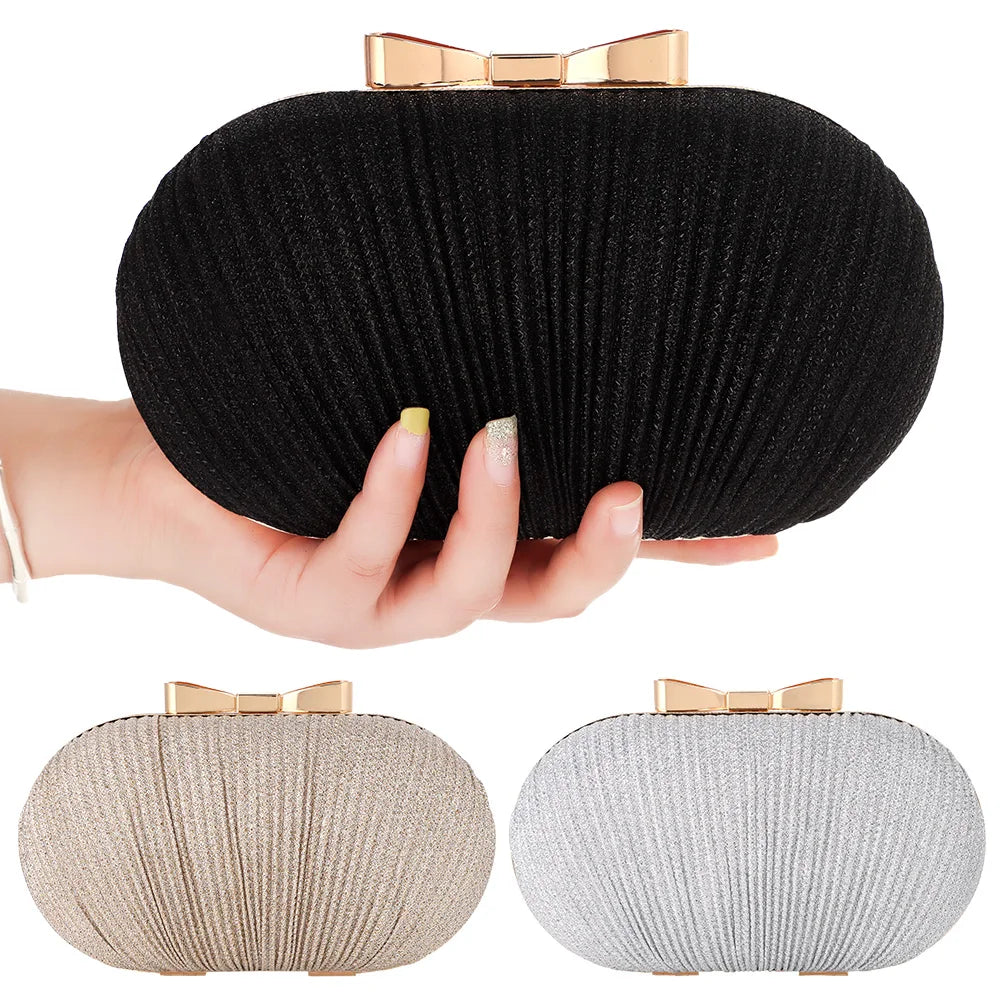 Elegant Rhinestone Egg Clutch | Hard Chain Shoulder Bag Luxegan