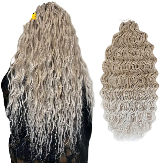 Loose Deep Wave Crochet Braiding Hair 24in | 50 Strands 100g | 22 Colors | Water Wave Twist