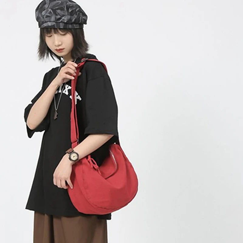 Fashionable Large Capacity Canvas Dumpling Shoulder Bag | Retro Casual Versatile Square Tote (Unisex) Luxegan