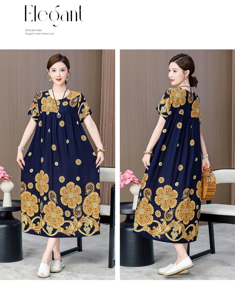 New 2025 Women Dress Female Casual short Sleeve cotton Dresses loose solid Vintage Sweet Clothing Vestidos  vestido verano