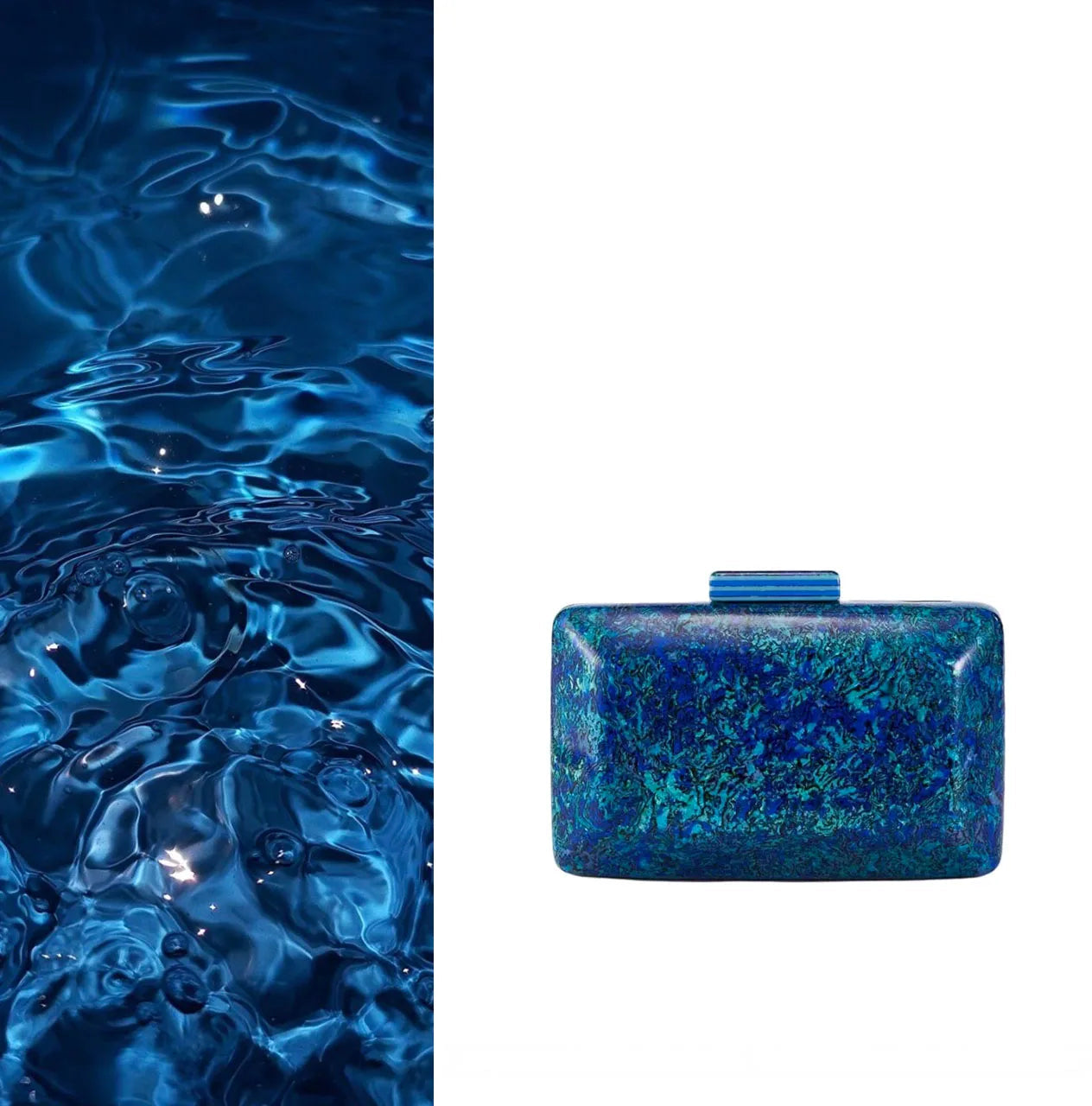  New Hot Sale Acrylic Shell-Shaped Clutch Bag | Women's Designer Evening Party Purse & Cute Birthday Gift (Blue Shoulder Bag) Luxegan