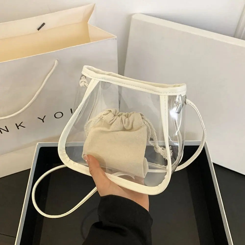 Creative 2-in-1 Clear Crossbody Bag | Portable Waterproof PVC Shoulder Tote (Casual Women's Commuting Bag) Luxegan