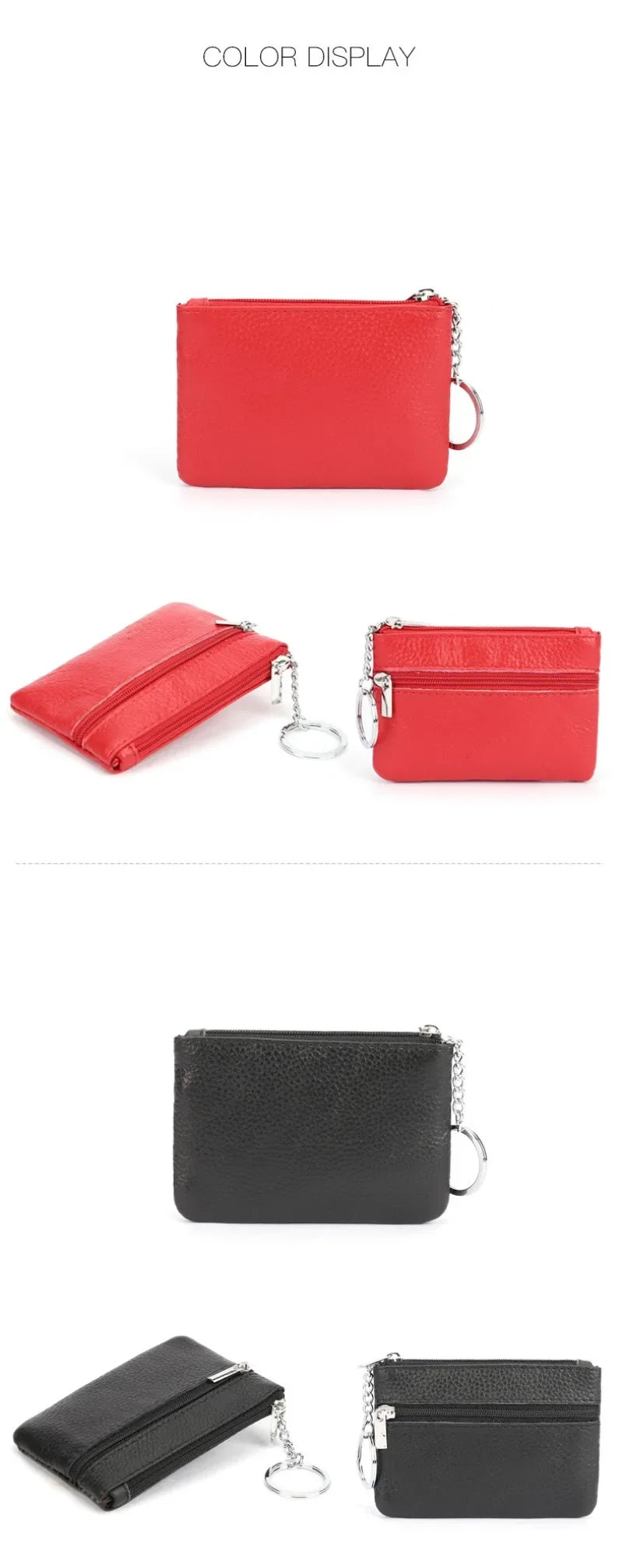 Genuine Leather Cowhide Square Coin Purse | Soft Ultra-thin Zipper Wallet Luxgan