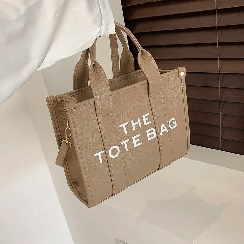The Tote Bag for Women | Crossbody Female Handbag & New Solid Words Letter Leisure Large Bag (Luxury Fashion Designer PU Bag) Luxegan