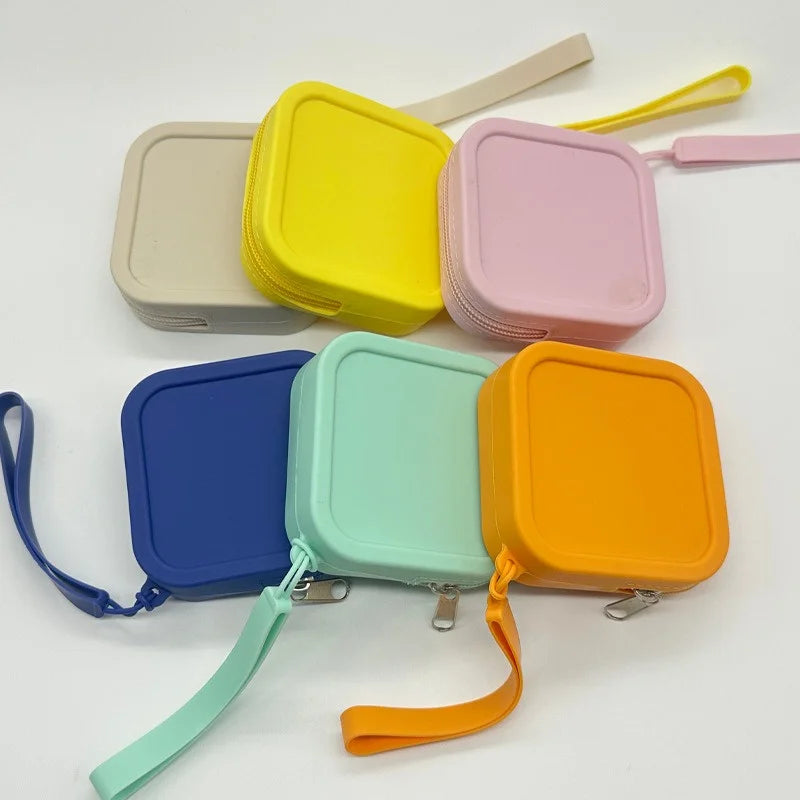Unisex Candy Color Silicone Organizer Wallet | Waterproof Zipper Coin Purse, Earphone Bag & Portable Small Item Pouch (Normcore Style) Luxegan