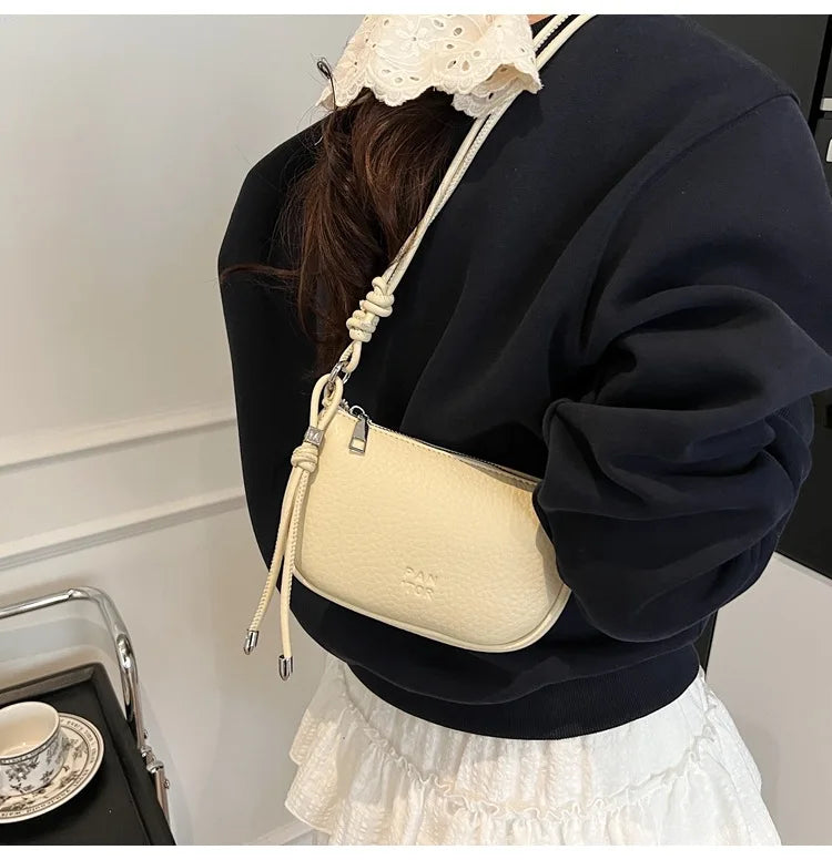 Ladies' Fashionable Solid Color Crossbody Bag | Versatile Exquisite Design Saddle Bag | Casual Daily Commuting Shoulder Handbag Luxegan