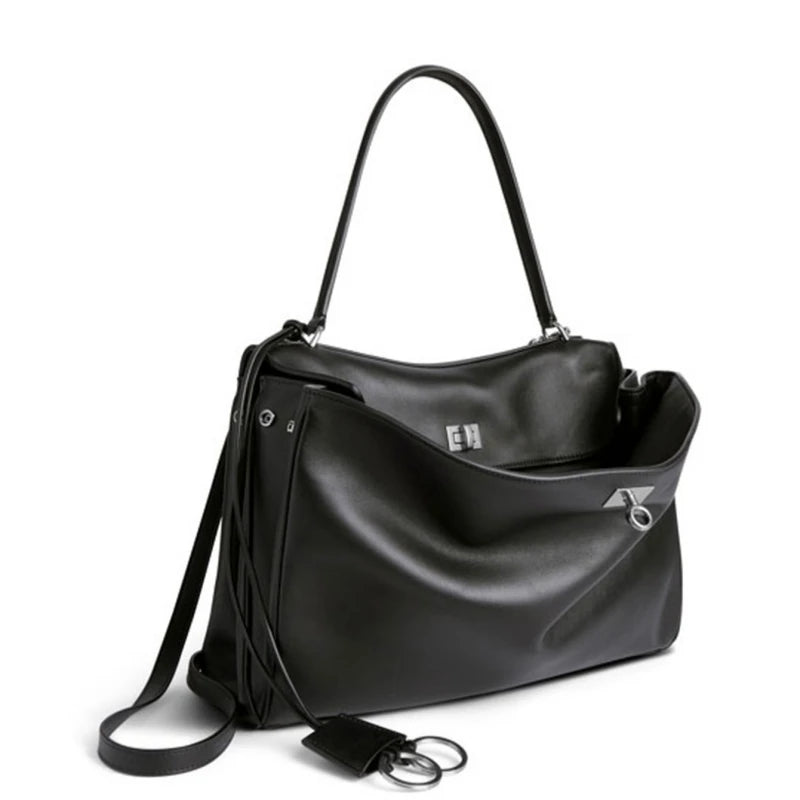 PU Crocodile Pattern Satchel | Soft Vintage Lock Commuter Bag Luxegan