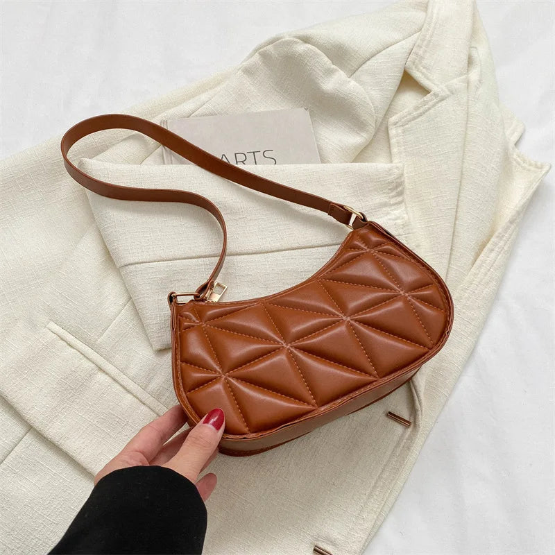 Mini Fashion Female Underarm Shopping Bag Retro Casual Women Totes | Shoulder Bags Female Leather Solid Color Handbag for Women Luxegan