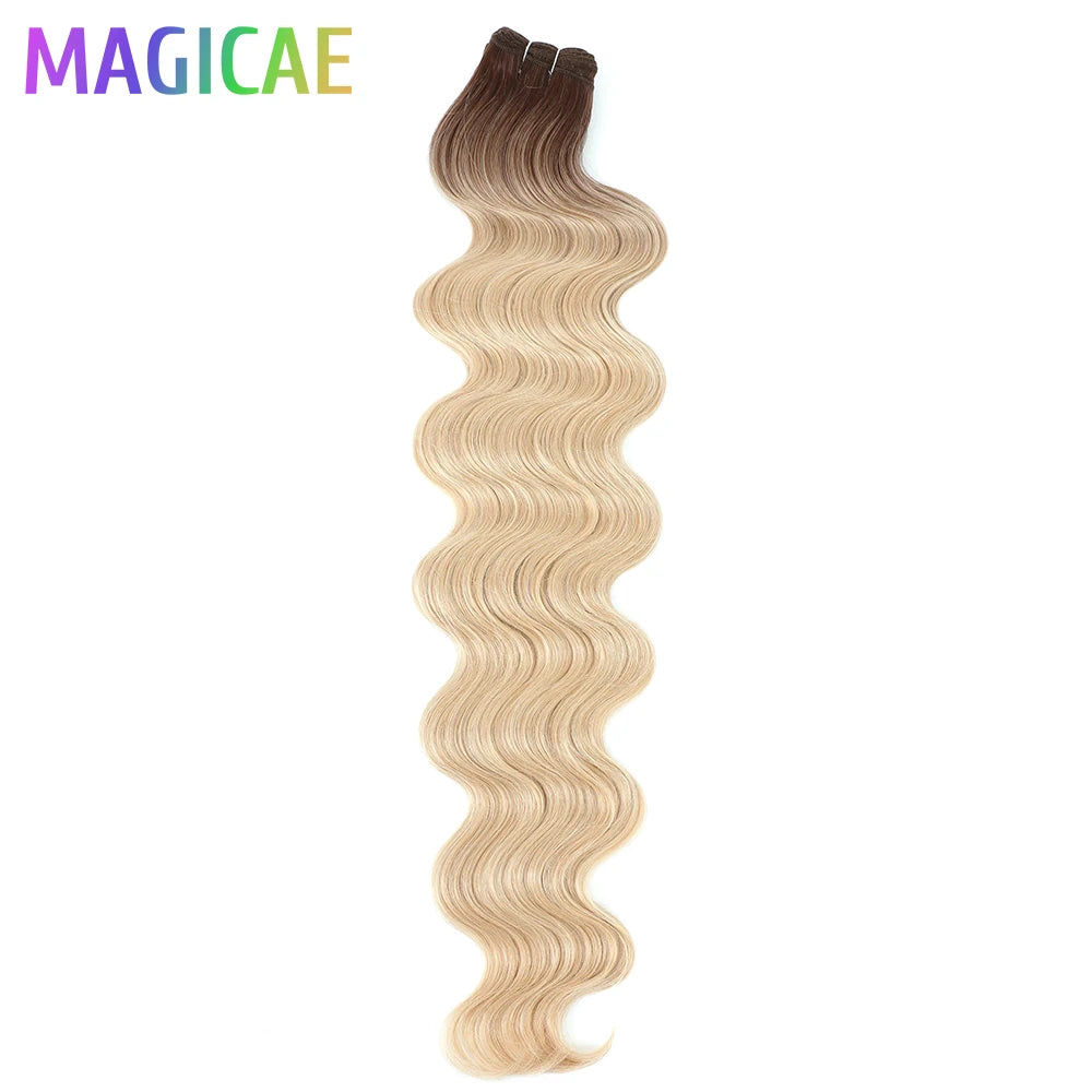 High-Temperature Synthetic Body Wave Hair Extensions – 26 & 30 Inch | Piano & Ombre Colors - view 47
