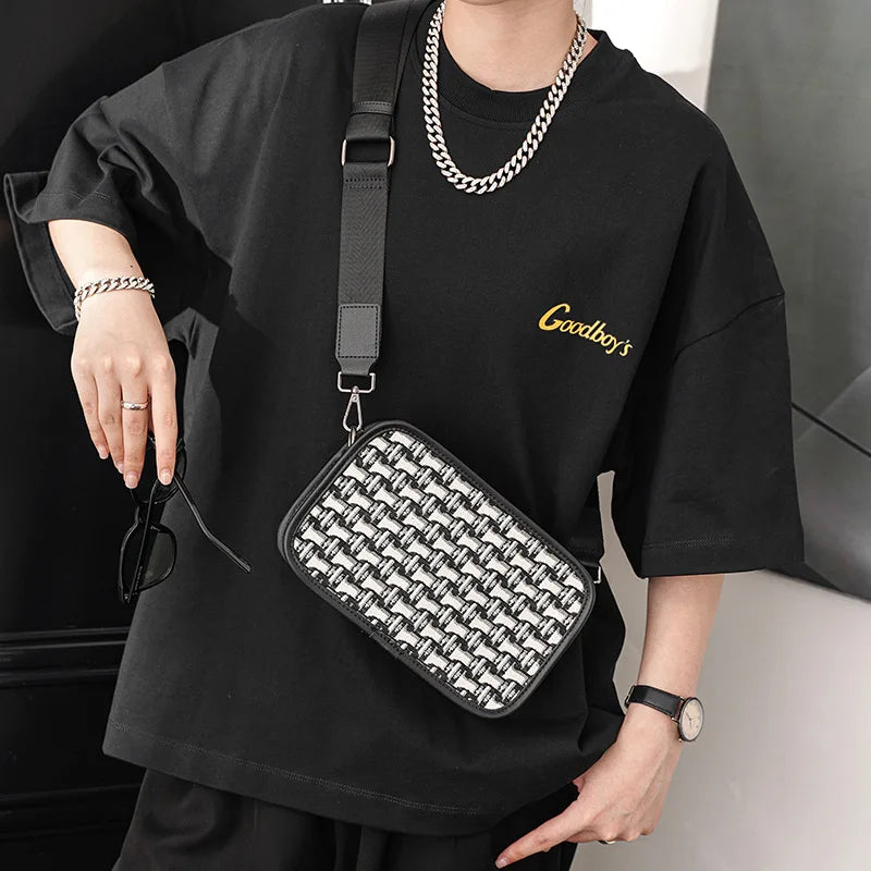 Men's Fashion Designer Crossbody Bag | Jacquard Canvas Shoulder & Messenger Bag Luxegan