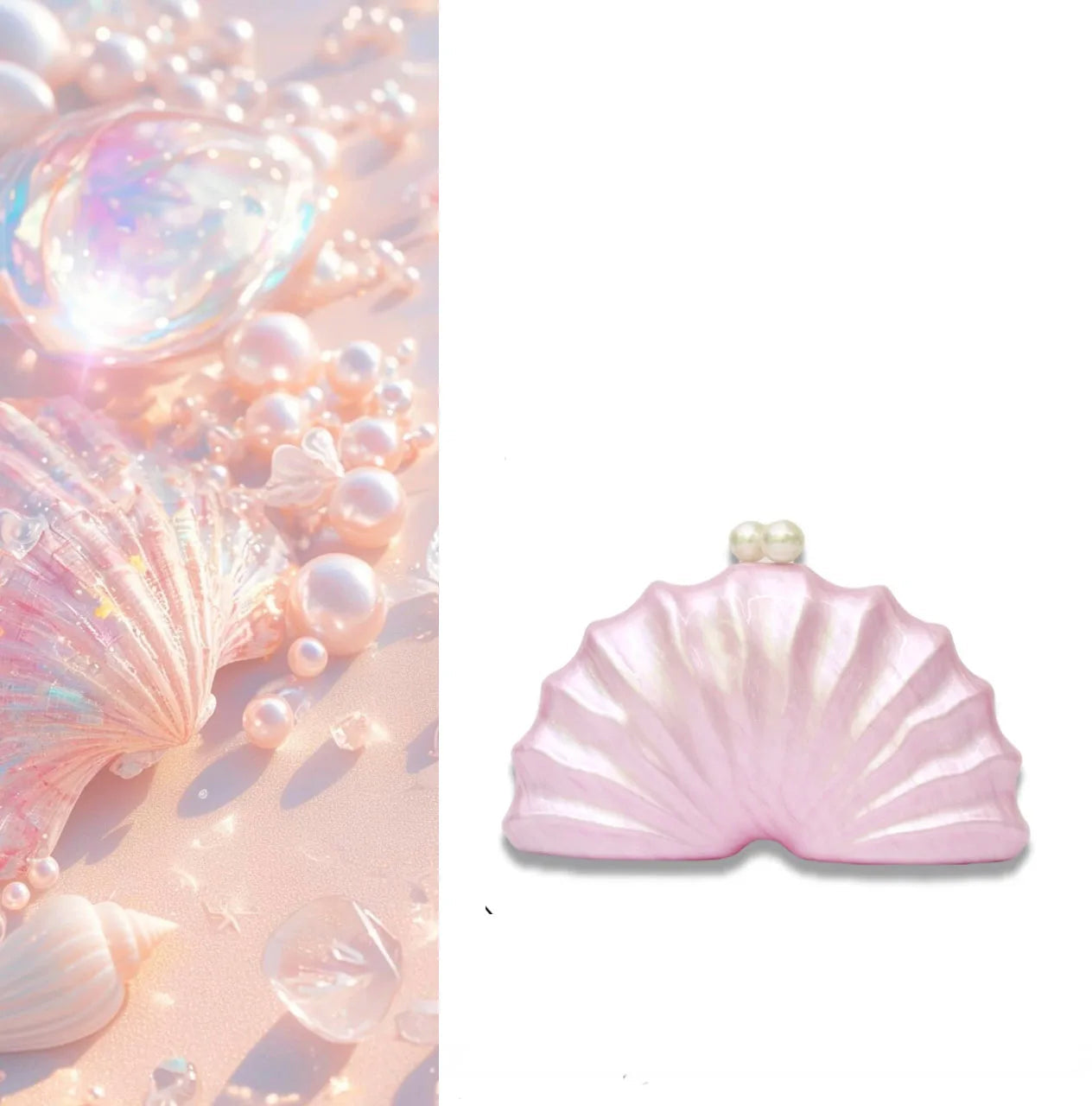 Acrylic Shell Clutch Bag | Designer Evening Party Handbag Luxegan